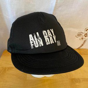 Black and White Baseball Cap by First Sight with All Day Fun Day